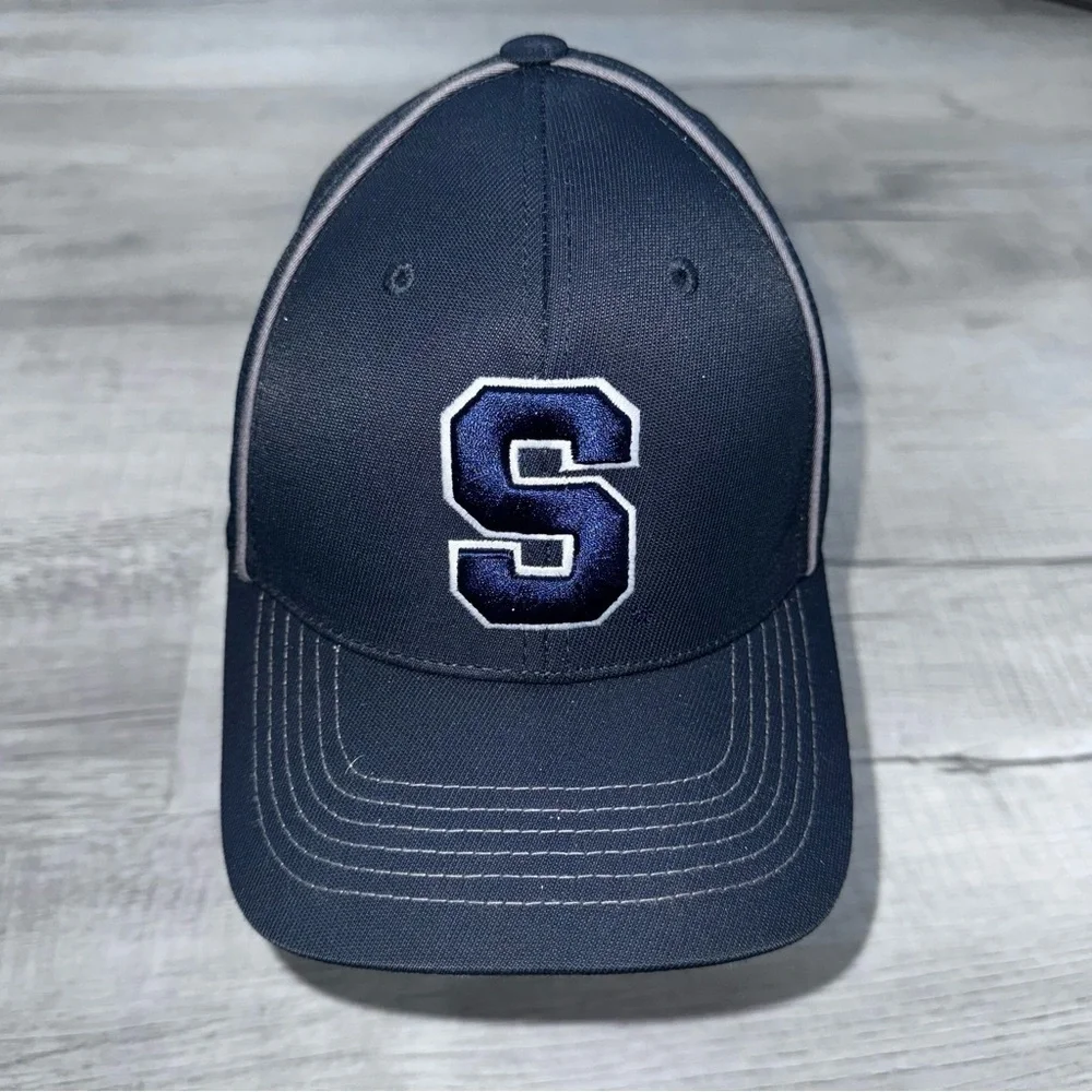 Navy Blue Embroidered Syracuse Hat Strapback Captivating Brand Super Rare Cap